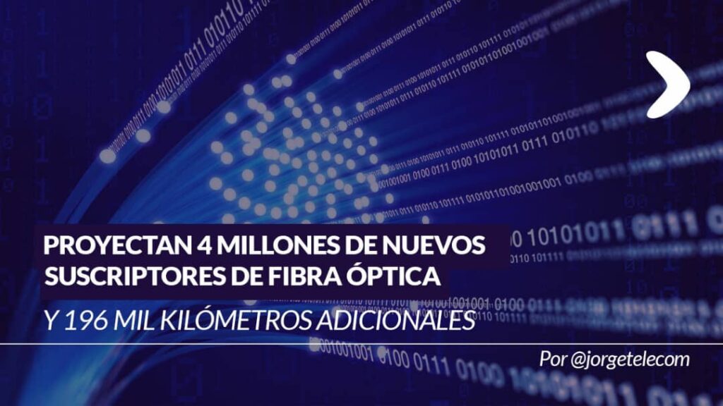 Lee más sobre el artículo Proyectan 4 millones de nuevos suscriptores de fibra óptica y 196 mil kilómetros adicionales 